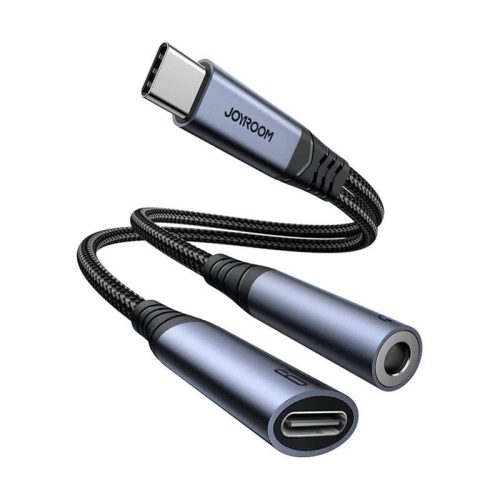 Joyroom SY-C02 2in1 Audio Adapter / Type-C 3.5mm + Type-C (fekete)