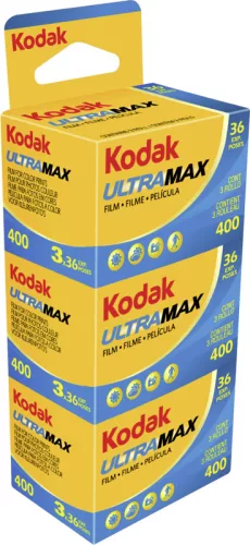 Kodak Ultramax 400 színes negatív film (135-ös, 36 kocka, dobozos kiszerelés, 3 tekercs)