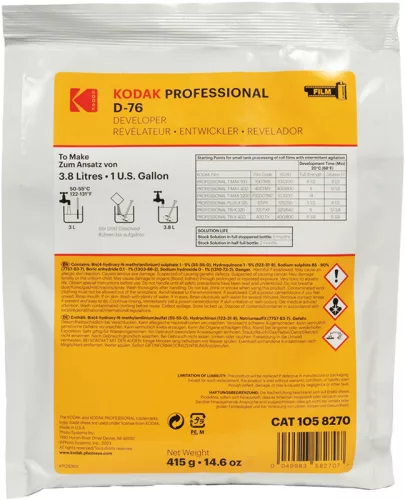 Kodak Professional D-76 filmes előhívó por – 3,8 liter készítményhez