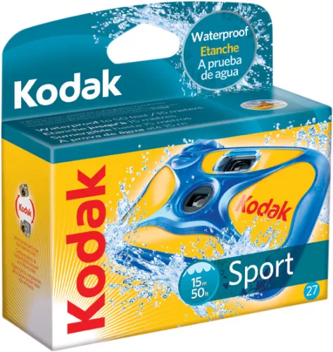 Kodak Suc vízisport egyszer használatos fényképezőgép 27 expozícióval, 800 ISO filmmel