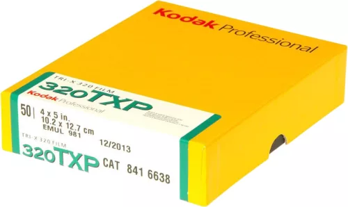 Kodak TRI-X PAN TXP 320 fekete-fehér negatív film 4x5", 50 lapos csomag