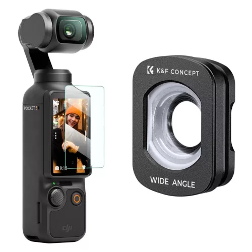 K&F Concept DJI Osmo Pocket 3 mágneses nagylátószögű objektív szűrő + kijelzővédő