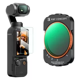   K&F Concept Mágneses Állítható ND (1-5stop) és Black Mist 1/4 2 az 1-ben Szűrő DJI Osmo Pocket 3-hoz