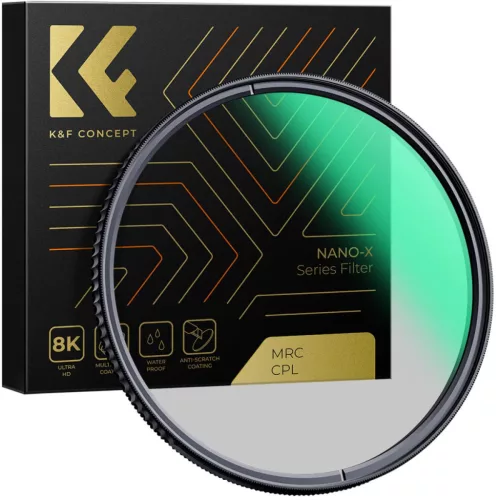 K&F Concept 58mm XC15 Nano-X B270 CPL polárszűrő (HD, vízálló, karcálló, zöld bevonat)