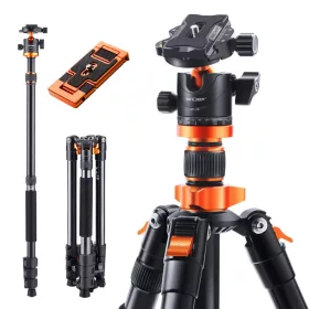   K&F Concept K254A1+BH-28L Aluminum Tripod/ Monopod (165cm Állvány) +2in1 Telefontartó-adapter