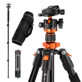   K&F Concept Alumínium Kameraállvány/Tripod + Gömbfej (O254A1+BH-28L) - 160cm
