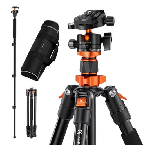 K&F Concept Alumínium Kameraállvány/Tripod + Gömbfej (O254A1+BH-28L) - 160cm