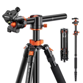   K&F Concept T255A4+BH-36L Horizontal Alumínium Tripod/ Monopod (170/ 176cm Állvány)