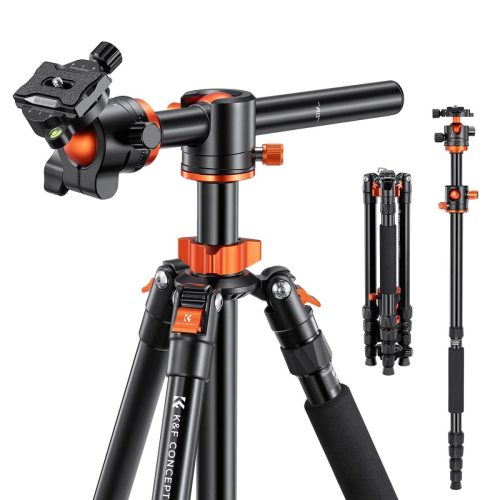 K&F Concept T255A4+BH-36L Horizontal Alumínium Tripod/ Monopod (170/ 176cm Állvány)