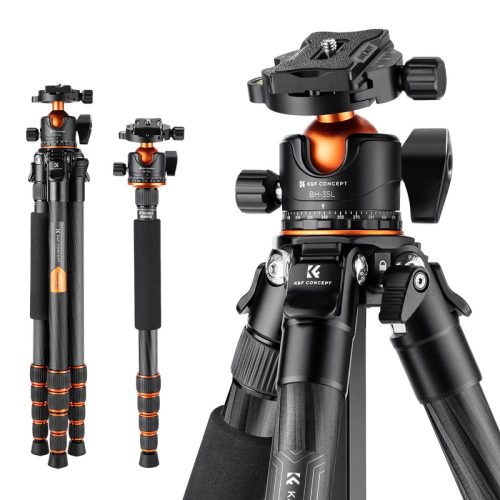 K&F Concept A255C2+BH-35L Carbon-Fiber Szénszálas Tripod/ Monopod (156cm Állvány)