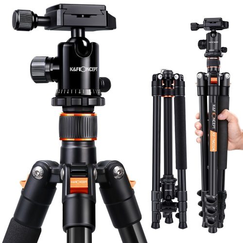 K&F Concept Traveller TM2324 Alumínium Tripod +BH-28L Gömbfej/ Ballhead (163 cm Állvány)