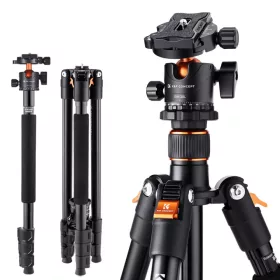   K&F Concept B234A1 Alumínium Utazó Tripod/ Monopod +BH-28L Gömbfej (162cm Állvány)