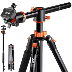   K&F Concept T255A3+BH-28L Horizontal Alumínium Tripod/ Monopod (183/ 195cm Állvány)