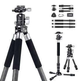   K&F Concept S254C2+BH35 Carbon-Fiber Szénszálas Tripod/ Monopod (130cm Állvány)