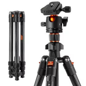   K&F Concept K254C2 Carbon Fiber Szénszálas Tripod +BH-36L Gömbfej/ Ballhead (162 cm Állvány) - K254C2+BH-36L