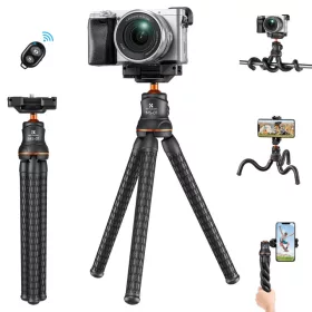   K&F Concept 2in1 Okostelefon és Kamera Flexibilis Octopus Mini-Tripod -Bluetooth Állvány (MS01)