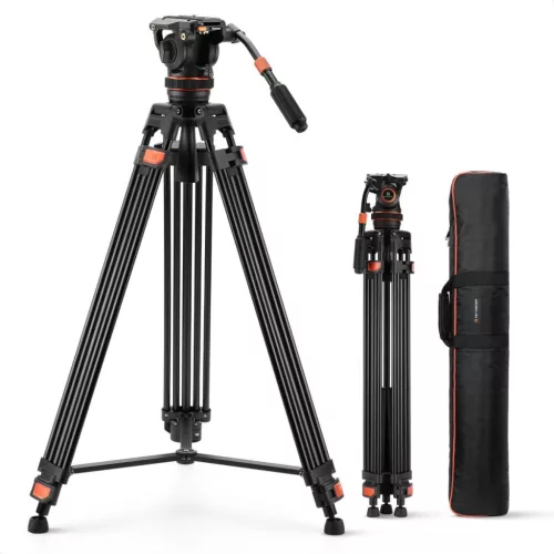 K&F Concept VA3 + BV10 191cm professzionális videó fotóállvány folyadékfejjel (8kg)