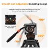 K&F Concept Tripod/ KameraÁllvány + Videó Fluid Fej - VA3+BV10 (191cm)