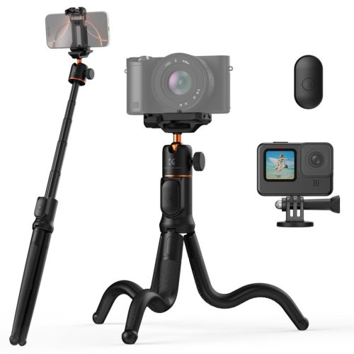 K&F Concept 4in1 Flexibilis Tripod/ Okostelefon Állvány/ Selfie Stick - 61cm