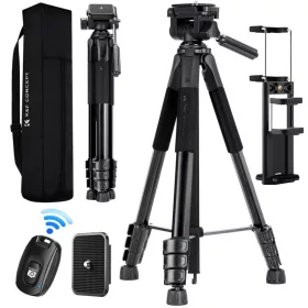   K&F Concept Alumimium Mobil & Kamera Utazóállvány Tripod + Videós fej (S254A3+BV01) - 172cm