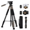 K&F Concept Light Utazóállvány/ Kamera Tripod + Állványfej (S255A3+BV01) - 190cm