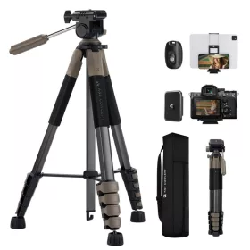   K&F Concept Light Utazóállvány/ Kamera Tripod + Állványfej (S255A3+BV01) - 190cm