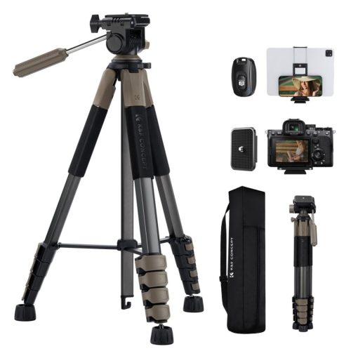 K&F Concept Light Utazóállvány/ Kamera Tripod + Állványfej (S255A3+BV01) - 190cm