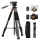 K&F Concept Light Utazóállvány/ Kamera Tripod + Állványfej (S255A3+BV01) - 190cm