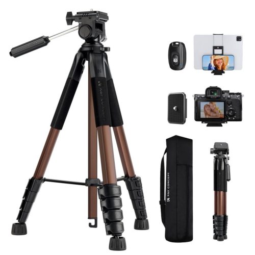 K&F Concept Light Utazóállvány / Kamera Tripod + Állványfej (S255A3+BV01) -190cm