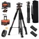 K&F Concept Light Alumínium Utazó Állvány/ Kamera Tripod + Gömbfej (S255A3+BH-36) -190cm