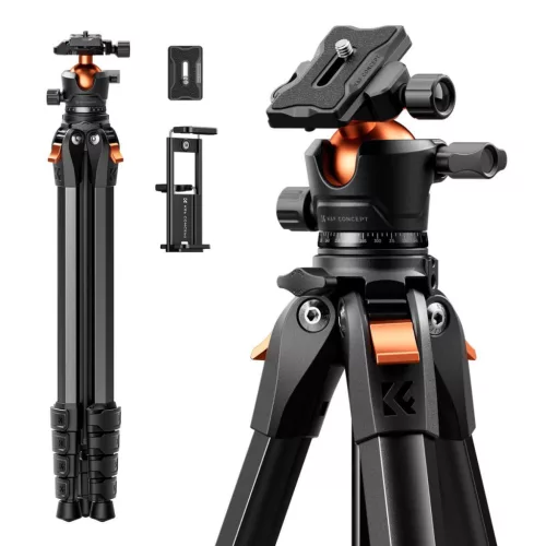K&F Concept A305A3+BH-40 185cm alumínium utazó fotóállvány (Arca-Swiss gömbfej)