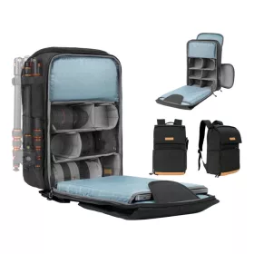   K&F Concept 22L fotós hátizsák esővédővel, 15,6"-os laptoprekesszel – Nature Wander 11 (fekete)