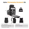 K&F Concept Alpha Air 25L fotós hátizsák esővédővel – Nature Wander 01 (fekete + piros)
