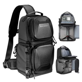   K&F Concept 10L Keresztpántos Kameratáska/ Fotós Válltáska - Fekete