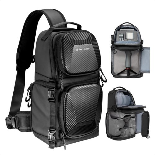 K&F Concept 10L Keresztpántos Kameratáska/ Fotós Válltáska - Fekete