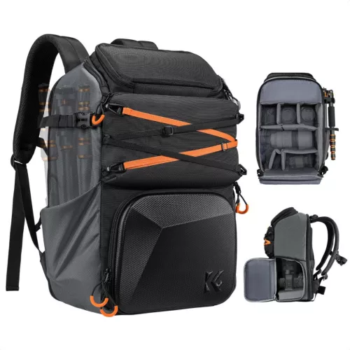 K&F Concept 25L nagy fotós hátizsák esővédővel és állványtartóval – Star Wander 03 (fekete)