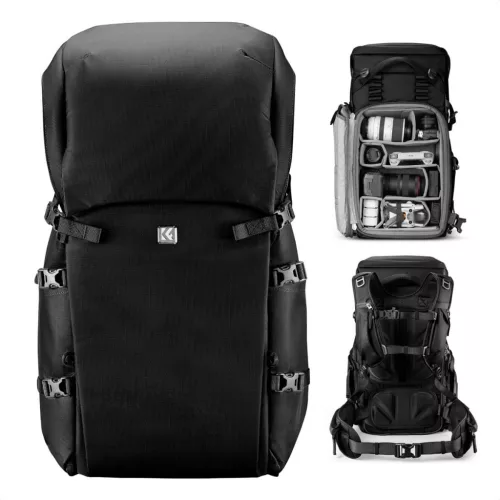 K&F Concept 40L professzionális fotós hátizsák cserélhető belső résszel – Star Wander 05 (fekete)