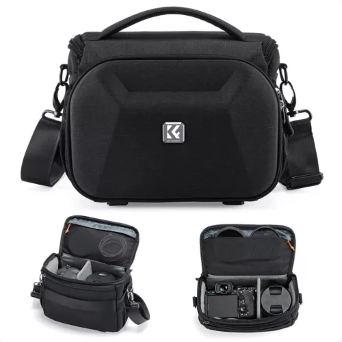 K&F Concept M méretű sling fotóstáska keményhéjjal és állványtartóval (vízálló)