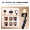 K&F Concept 180cm arckövető állvány/selfie bot 2 derítőfénnyel, gesztusvezérléssel