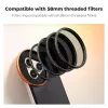 K&F Concept iPhone 17 Pro Max mágneses szűrőtartó 58mm CPL szűrővel