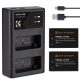 K&F Concept 3in1 Canon LPE17 1000mAh Akkumulátor (2db) + Utazó USB Töltő Kit