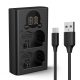 K&F Concept Fujifilm NP-W235 Dupla Utazó Gyors-Töltő -USB-C (Type C) Fuji W235 Charger