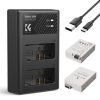 K&F Concept 3in1 Canon LP-E8 1200mAh Akkumulátor (2db) + LPE8 Utazó USB Töltő Kit