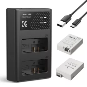   K&F Concept 3in1 Canon LP-E8 1200mAh Akkumulátor (2db) + LPE8 Utazó USB Töltő Kit