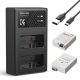 K&F Concept 3in1 Canon LP-E8 1200mAh Akkumulátor (2db) + LPE8 Utazó USB Töltő Kit