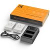 K&F Concept 3in1 Canon LP-E8 1200mAh Akkumulátor (2db) + LPE8 Utazó USB Töltő Kit