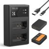 K&F Concept 3in1 Canon LP-E10 1200mAh Akkumulátor (2db) + LPE10 Utazó USB Töltő Kit