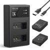 K&F Concept 3in1 Canon LP-E12 1200mAh Akkumulátor (2db) + LPE12 Utazó USB Töltő Kit