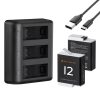 K&F Concept 3in1 GoPro Hero 12/ 11/ 10/9 1730mAh Akkumulátor (2db) + GoPro 12/11/10/9 Utazó USB Töltő Kit