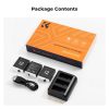 K&F Concept GoPro Hero 12/11/10/9 Akkumulátor 1730mAh + Töltő Szett